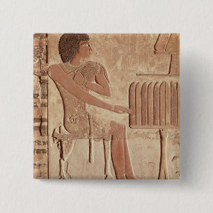 Relief depicting the deceased seated 15 cm square badge