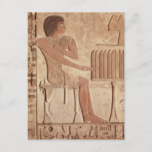 Relief depicting the deceased seated postcard