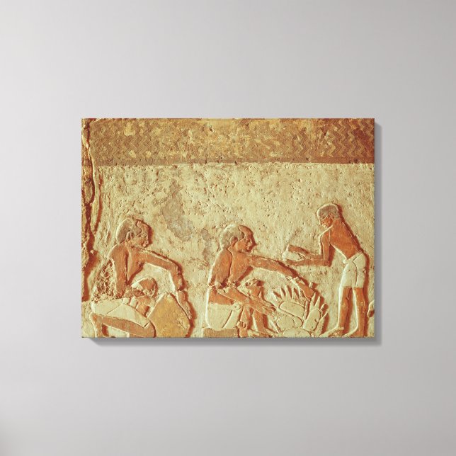 Relief depicting the making and baking of bread canvas print (Front)