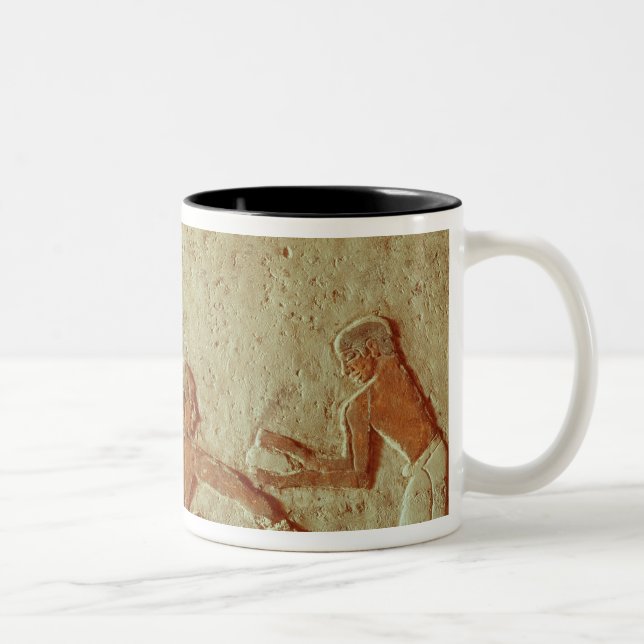 Relief depicting the making and baking of bread Two-Tone coffee mug (Right)