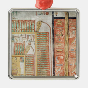 Relief depicting the path which dead must metal tree decoration
