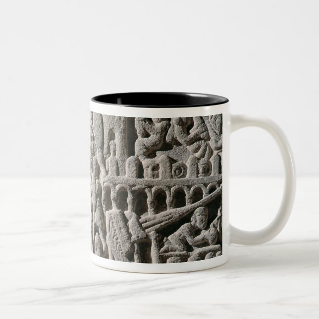 Relief depicting the Siege of Carcassonne Two-Tone Coffee Mug (Right)