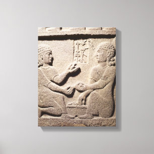 Relief depicting the son of King Araras Canvas Print