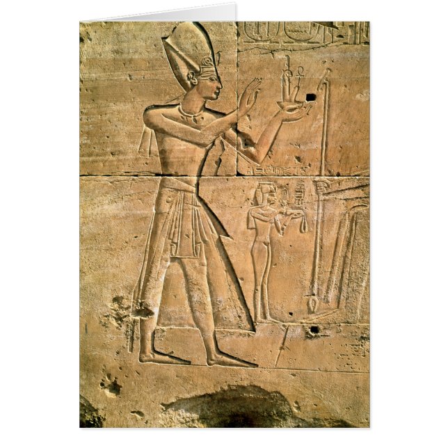 Relief depicting Tuthmosis III  making an (Front)