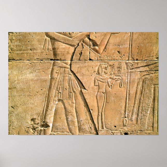 Relief depicting Tuthmosis III  making an Poster (Front)