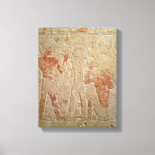 Relief depicting two sculptors carving a canvas print