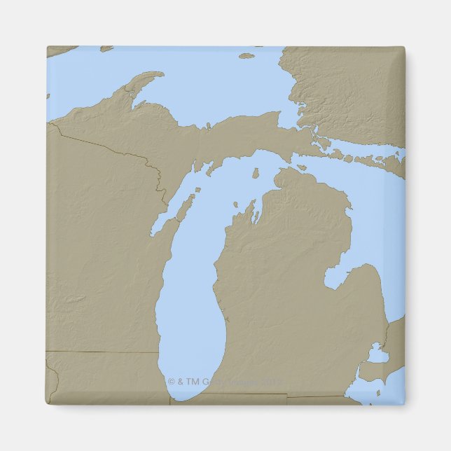 Relief Map of Michigan Magnet (Front)