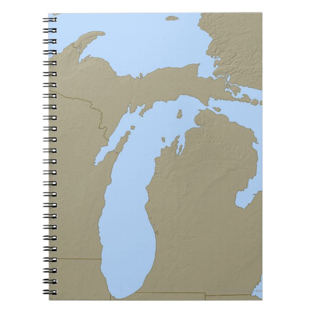 Relief Map of Michigan Spiral Notebook (Front)