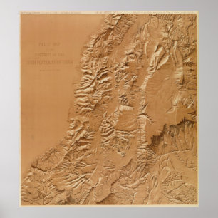 Relief map of Utah Poster
