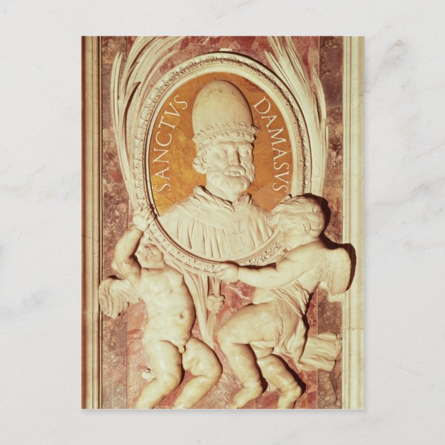 Relief of Damasus I  on a nave pilaster Postcard (Front)
