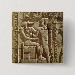 Relief of Sobek and Ptolemy VI Philometor 15 Cm Square Badge