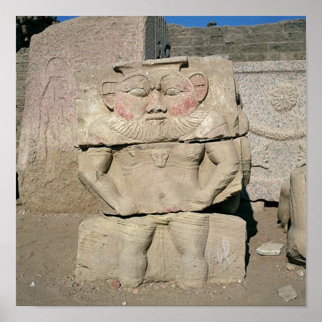 Relief of the Egyptian household god, Bes Poster (Front)