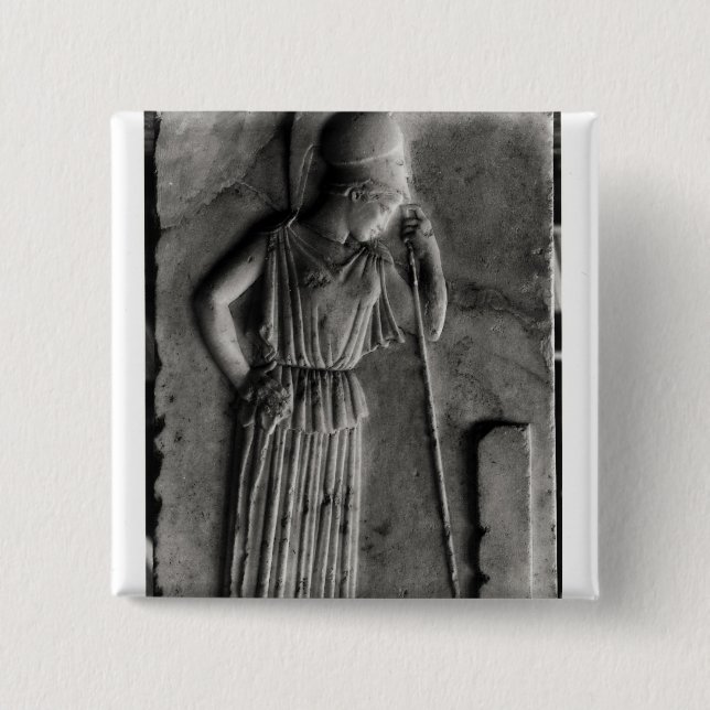 Relief of the Mourning Athena, c.460 15 Cm Square Badge (Front)