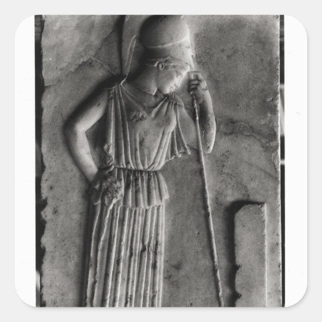 Relief of the Mourning Athena, c.460 Square Sticker (Front)
