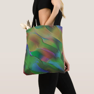 Reliefs with a predominance of yellow and green tote bag