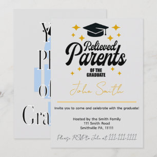 Relieved Parents of the grad funny graduation Invitation