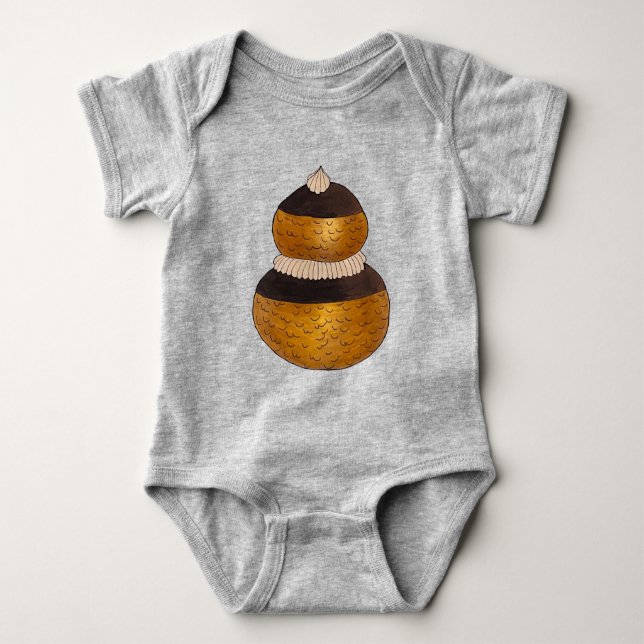 Religieuse French Choux Pastry Cream Puff Dessert Baby Bodysuit (Front)