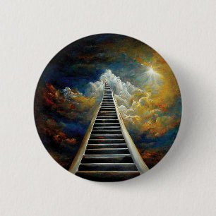 Religion and Afterlife Painting Stairway To Heaven 6 Cm Round Badge