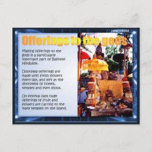 Religion, Balinese offerings to the gods Postcard