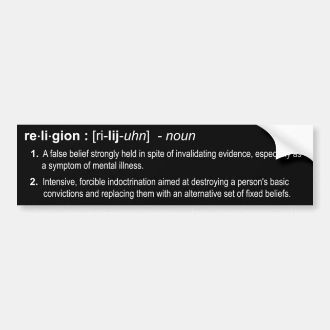 Religion Bumper Sticker (Front)