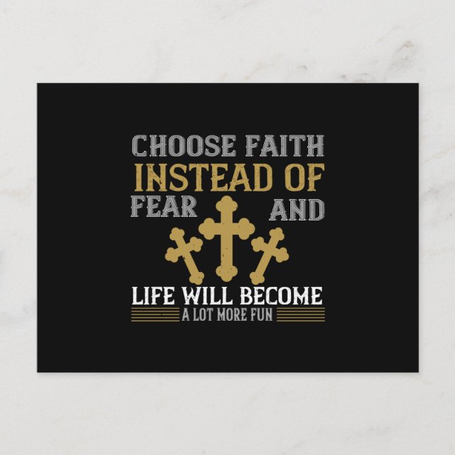 Religion - Choose Faith Instead Of Fear Postcard (Front)