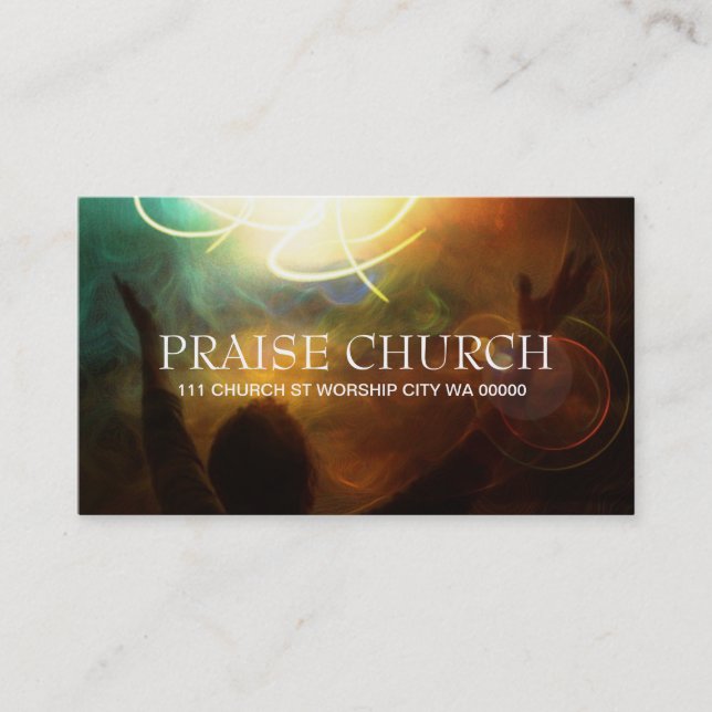 Religion Christian Pastor Spiritual Church Praise Business Card (Front)