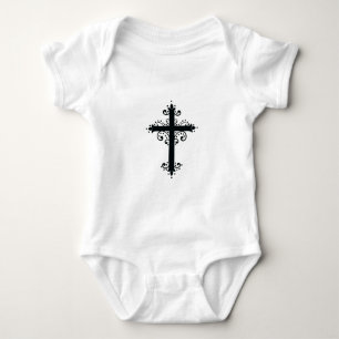 Religion Cross with an ornament Baby Bodysuit