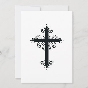 Religion Cross with an ornament Holiday Card