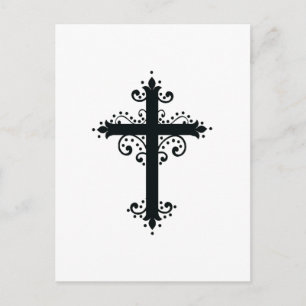 Religion Cross with an ornament Holiday Postcard