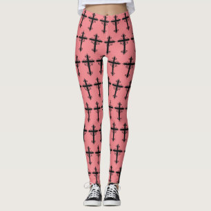 Religion Cross with an ornament Leggings