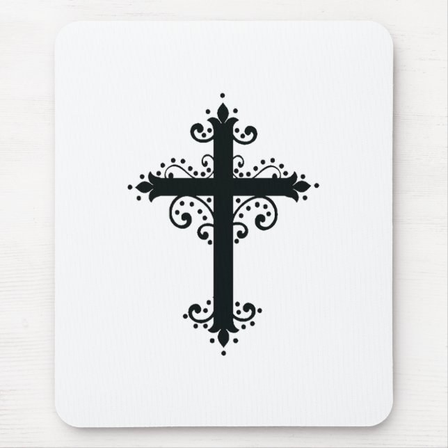 Religion Cross with an ornament Mouse Pad (Front)