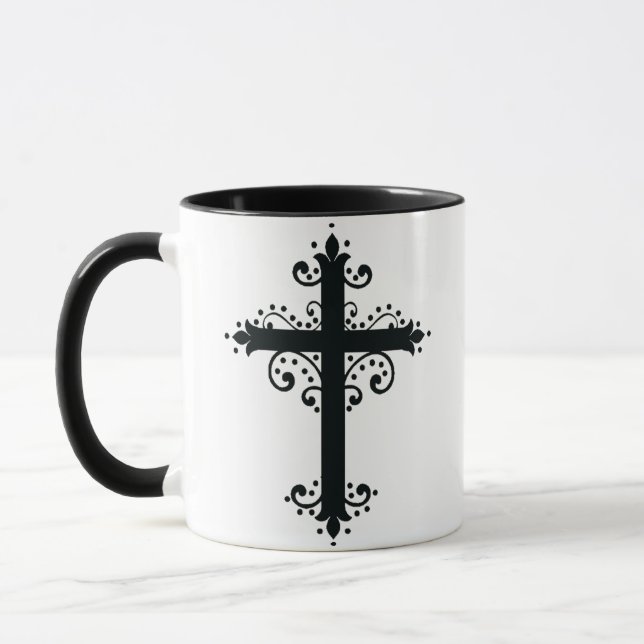 Religion Cross with an ornament Mug (Left)