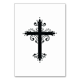 Religion Cross with an ornament Table Number