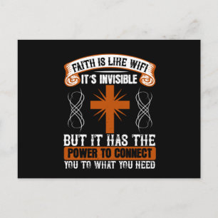 Religion - Faith Is Invisible Like WIFI Postcard