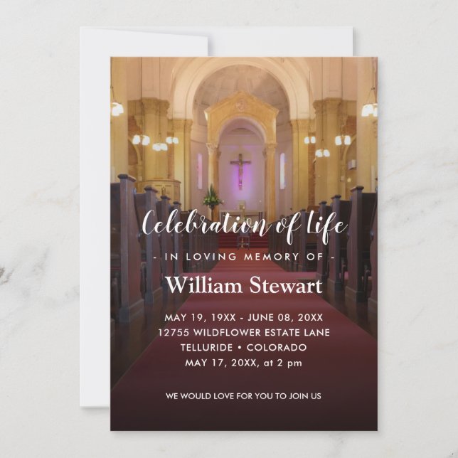 Religion Funeral | Celebration of Life Invitation (Front)