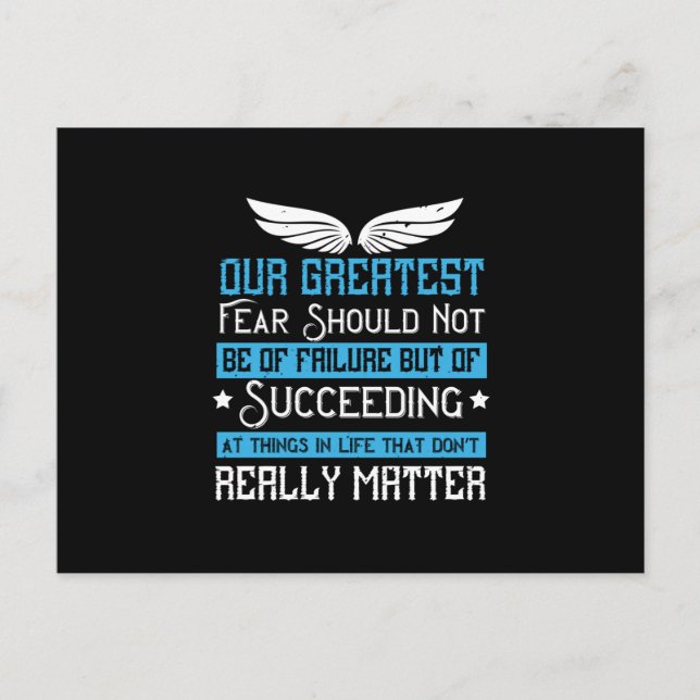 Religion Our Greatest Fear Should Be Of Succeeding Postcard (Front)