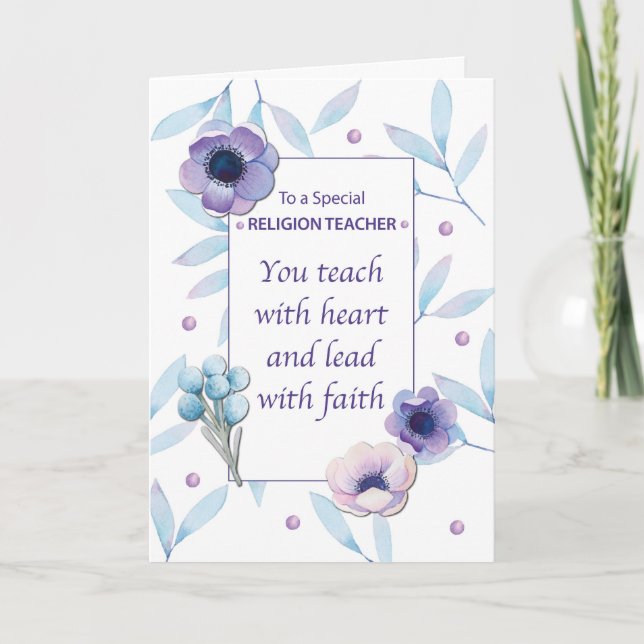 Religion Teacher Thanks Teacher Appreciation Day Card (Front)