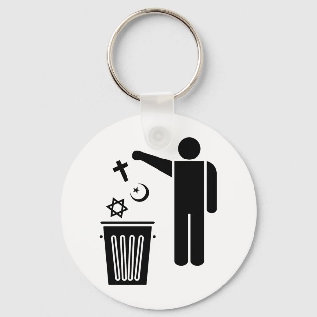Religion Wastebin Key Ring (Front)