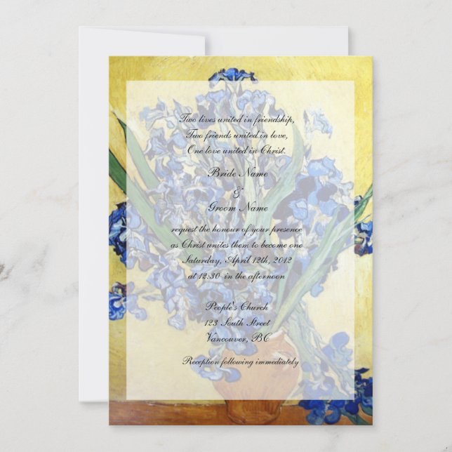 Religions wedding. Vincent van Gogh Invitation (Front)
