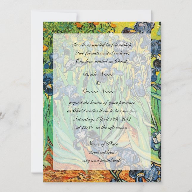 Religions wedding, Vincent van Gogh,Irises Invitation (Front)