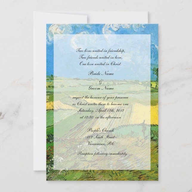 Religions wedding. Wheat Fields at Auvers Invitation (Front)