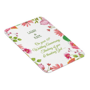 Religious 10th Wedding Anniversary Flowers Magnet