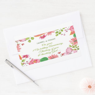 Religious 1st Wedding Anniversary Flowers Rectangular Sticker