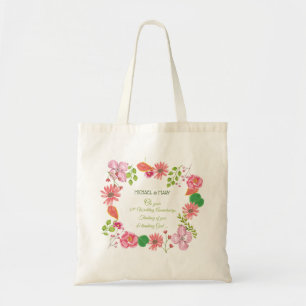 Religious 45th Wedding Anniversary Flowers Tote Bag