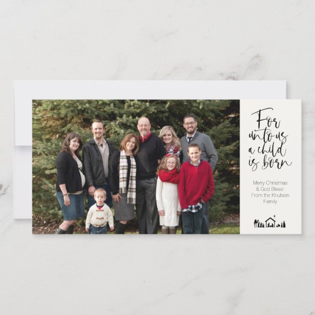 Religious 4 Photo Christmas Card KJV Verse (Front)