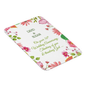 Religious 50th Wedding Anniversary Flowers Magnet