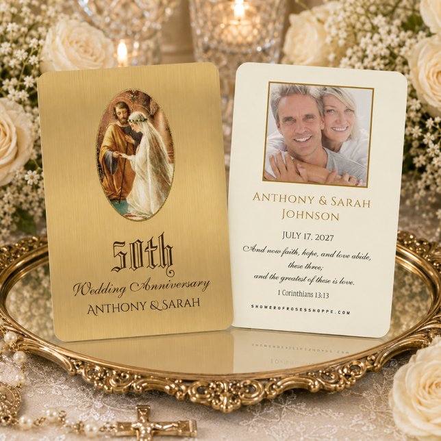 Religious 50th Wedding Anniversary Prayer Card (Creator Uploaded)