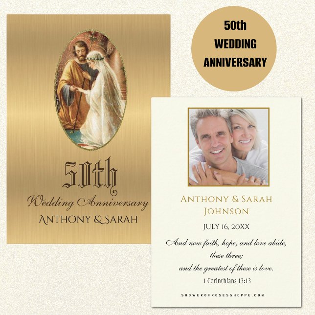 Religious 50th Wedding Anniversary Prayer Card (Creator Uploaded)