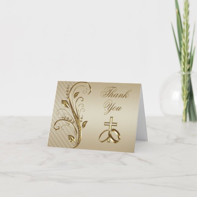 Religious 50th Wedding Anniversary Thank You Card (Front)