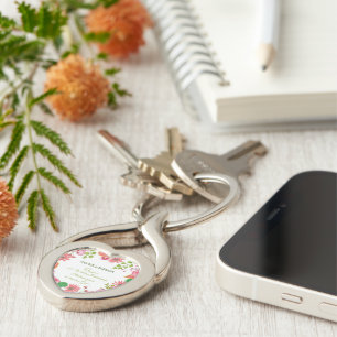 Religious 70th Wedding Anniversary Flowers Key Ring